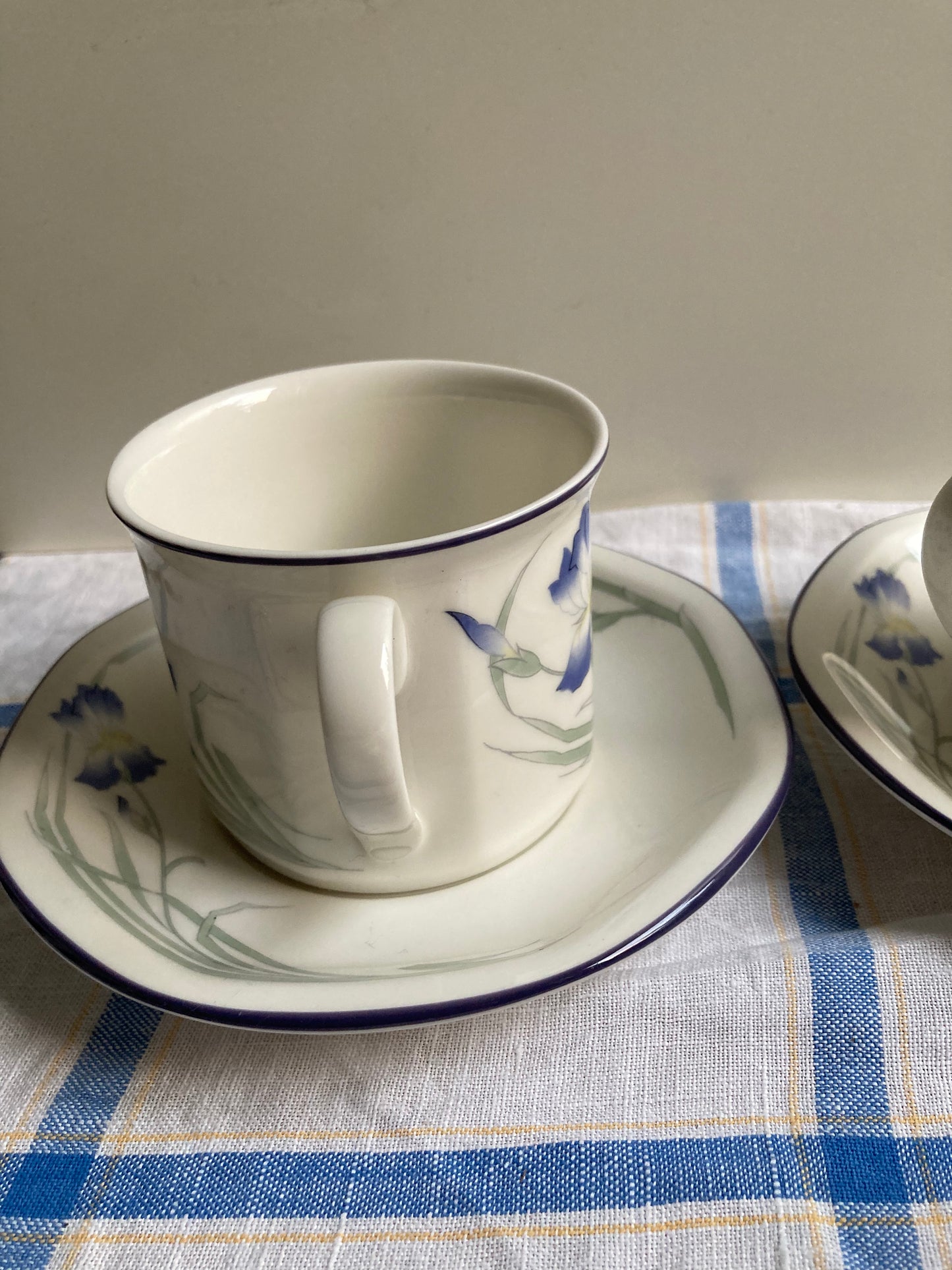 Royal Doulton Minerva Bone China Cups, saucers, small plates Set of 4 Iris Decor