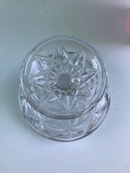 Cut Glass Pedestal Fruit Bowl Cake Plate