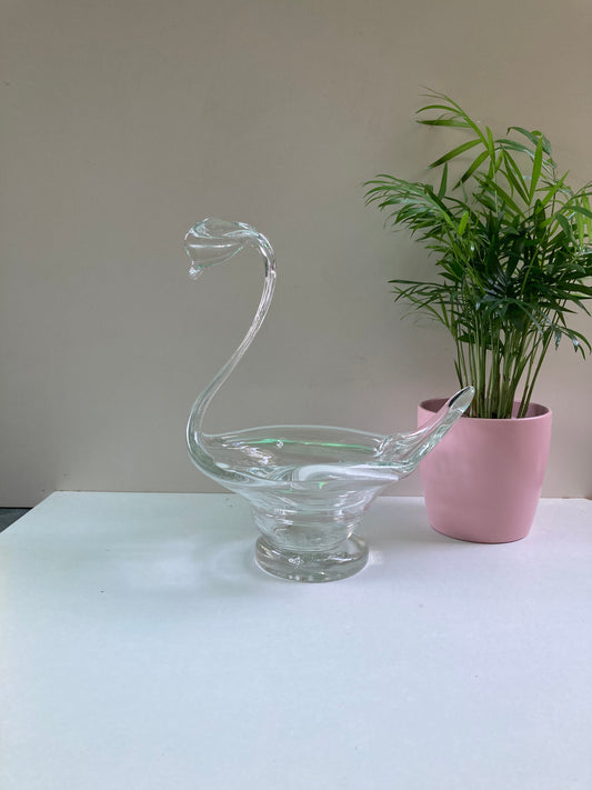 Vintage Glass Swan Plant Holder