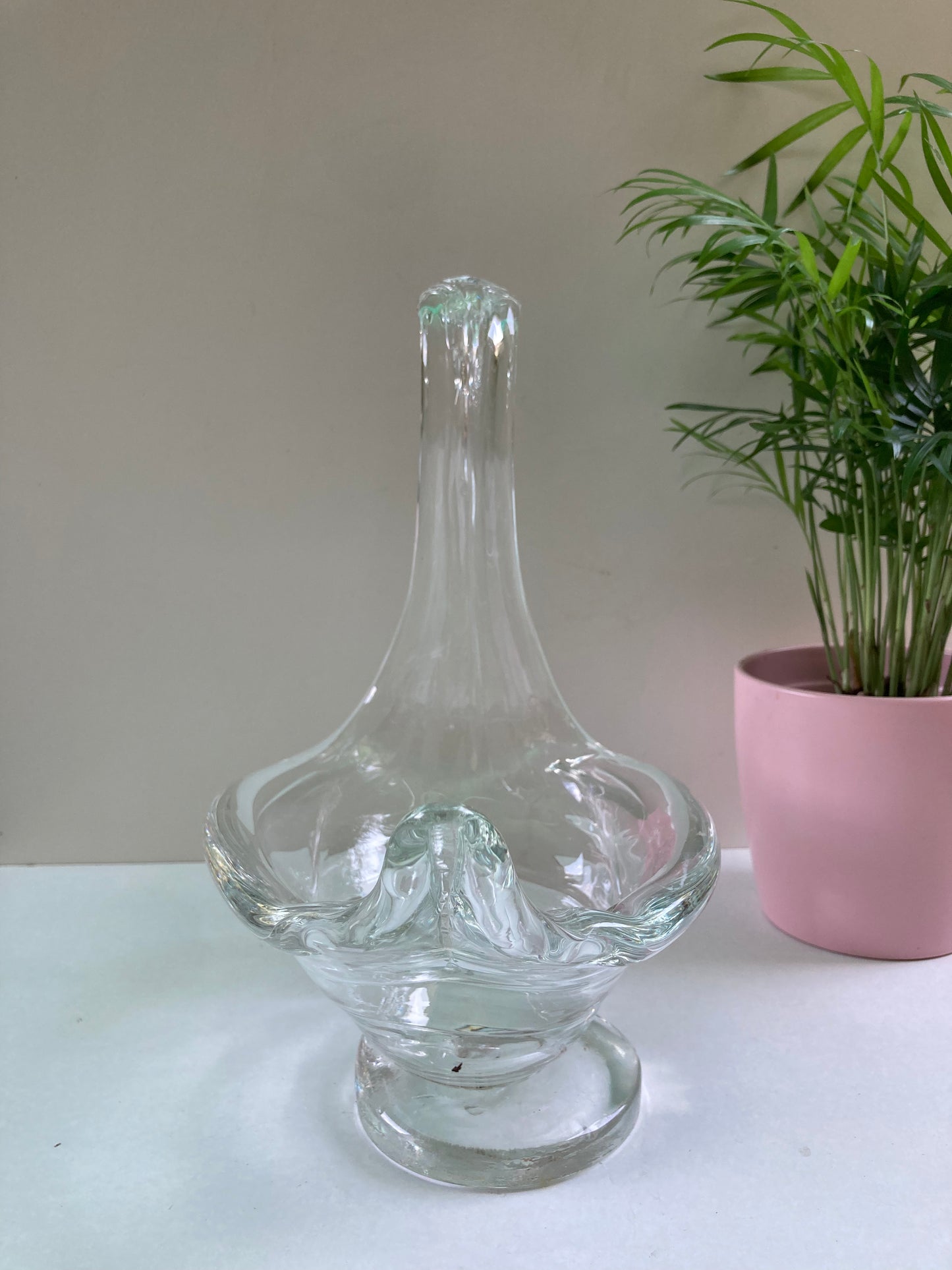 Vintage Glass Swan Plant Holder