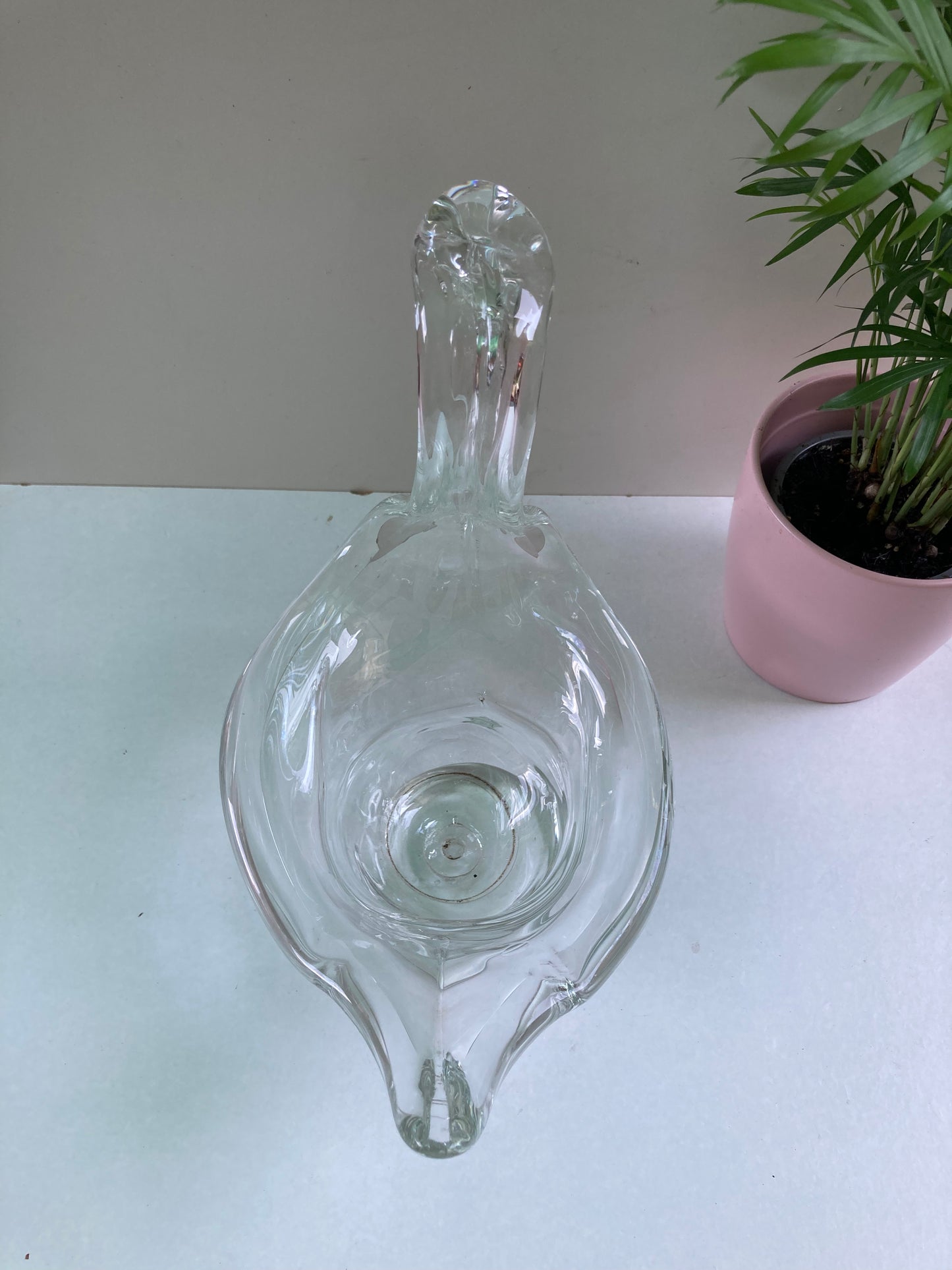 Vintage Glass Swan Plant Holder