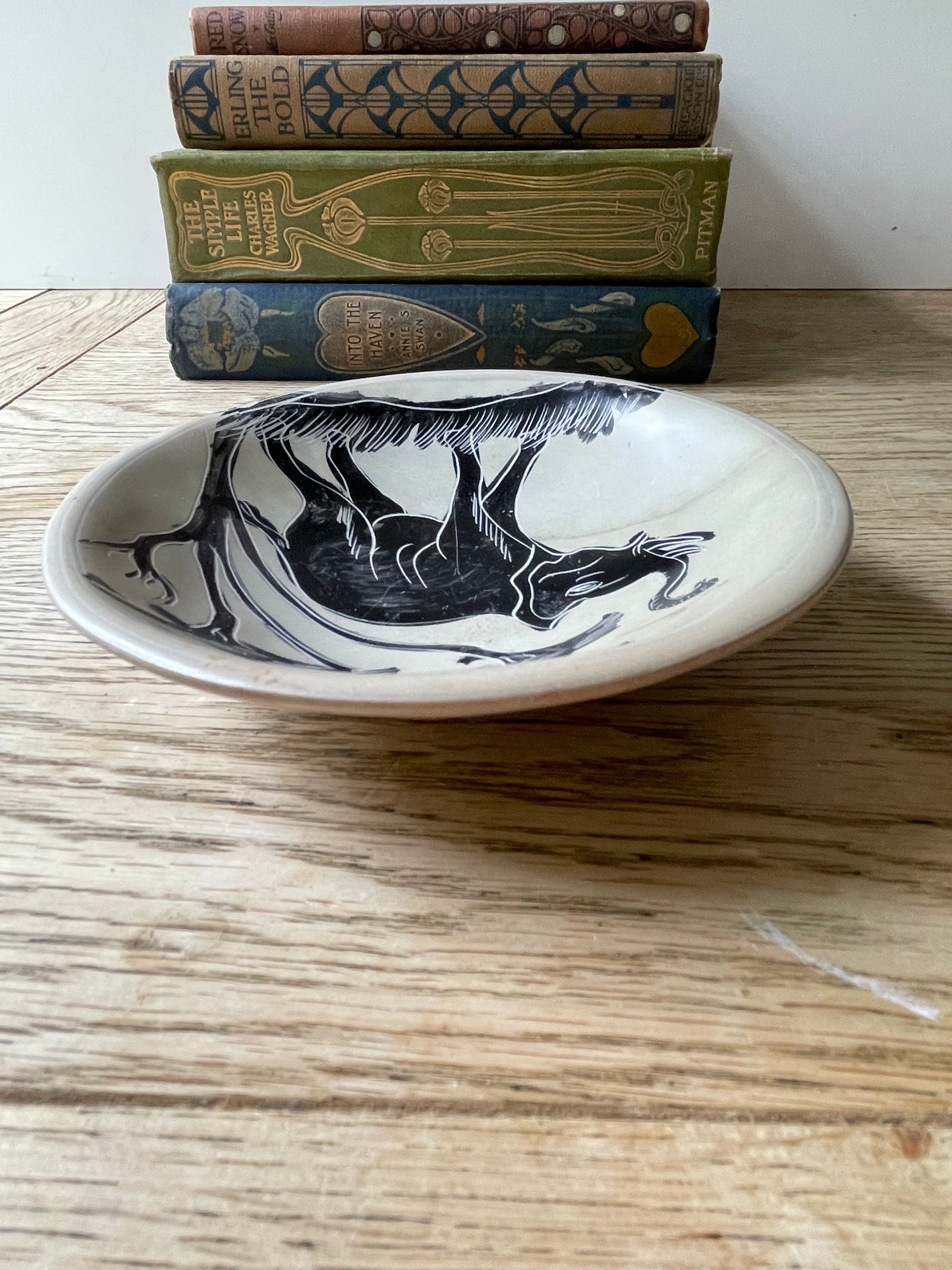 Hand Carved Soap Stone Bowl with Hand Painted Elephant Detail