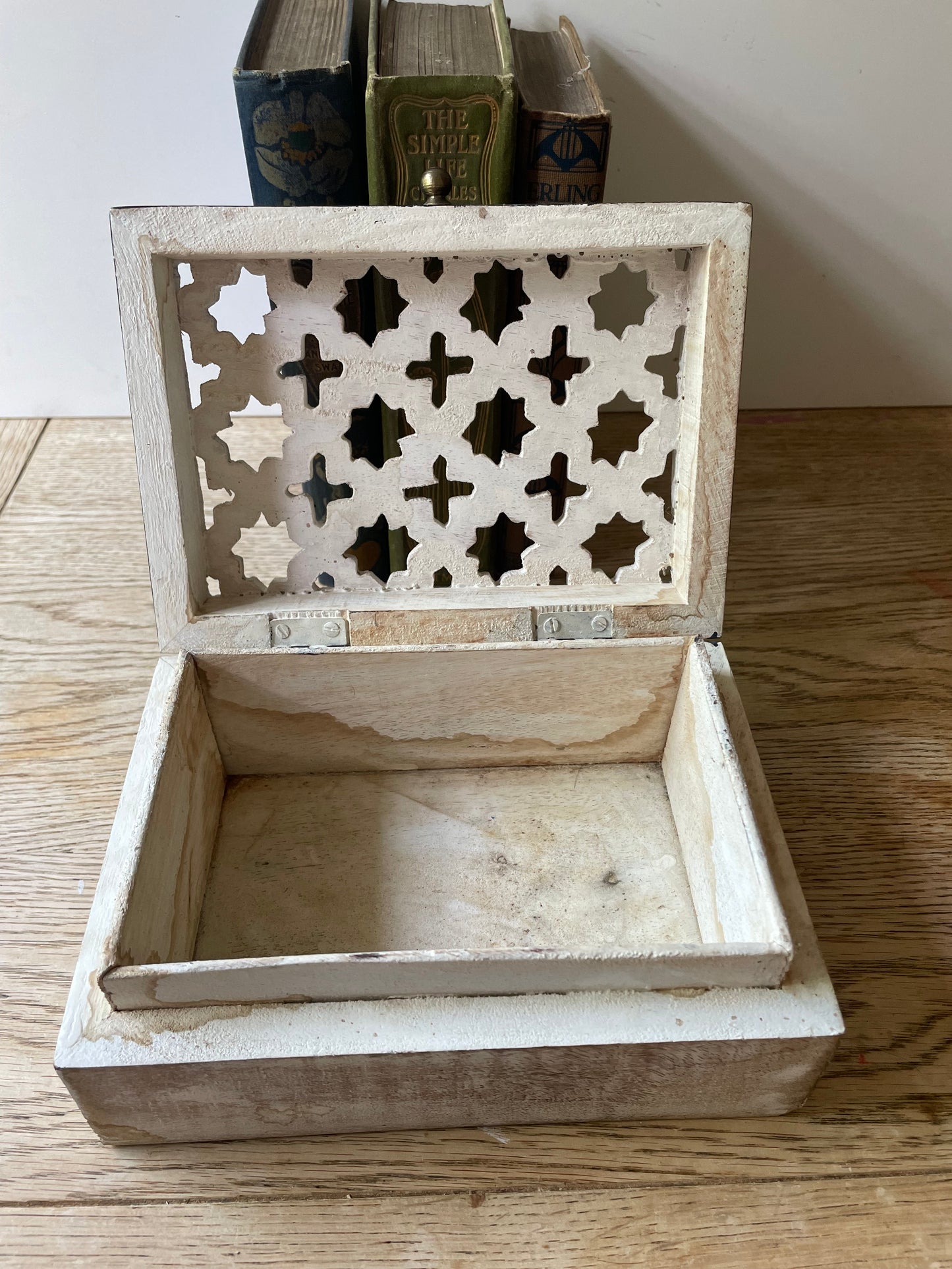 Decorative Keepsake Box Wooden Black White Storage Jewellery