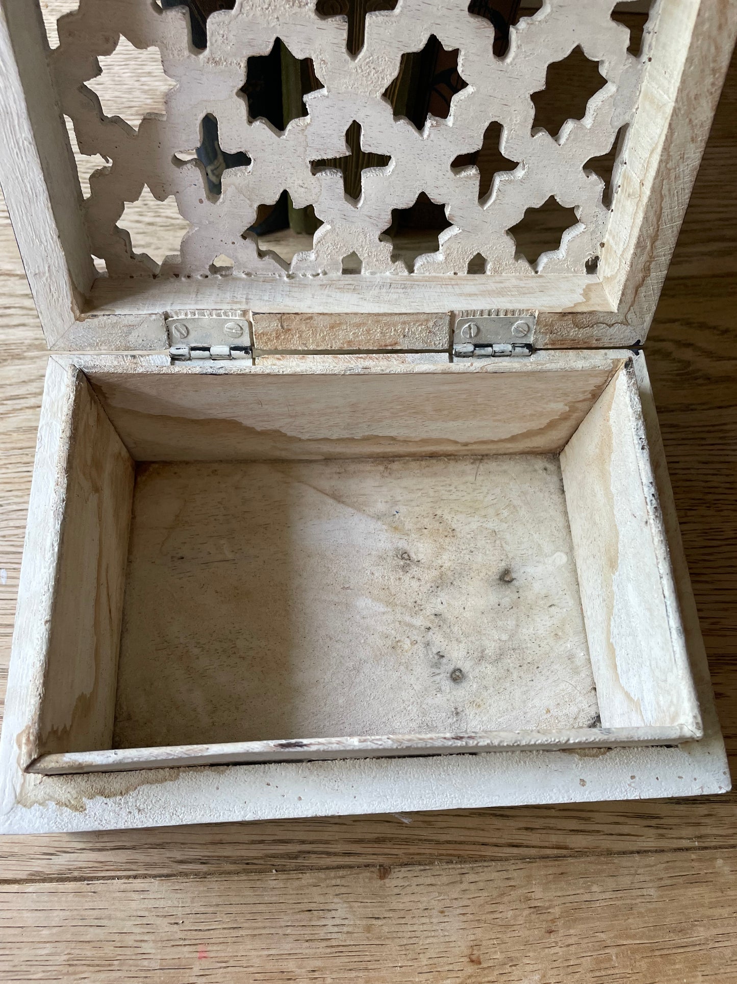 Decorative Keepsake Box Wooden Black White Storage Jewellery