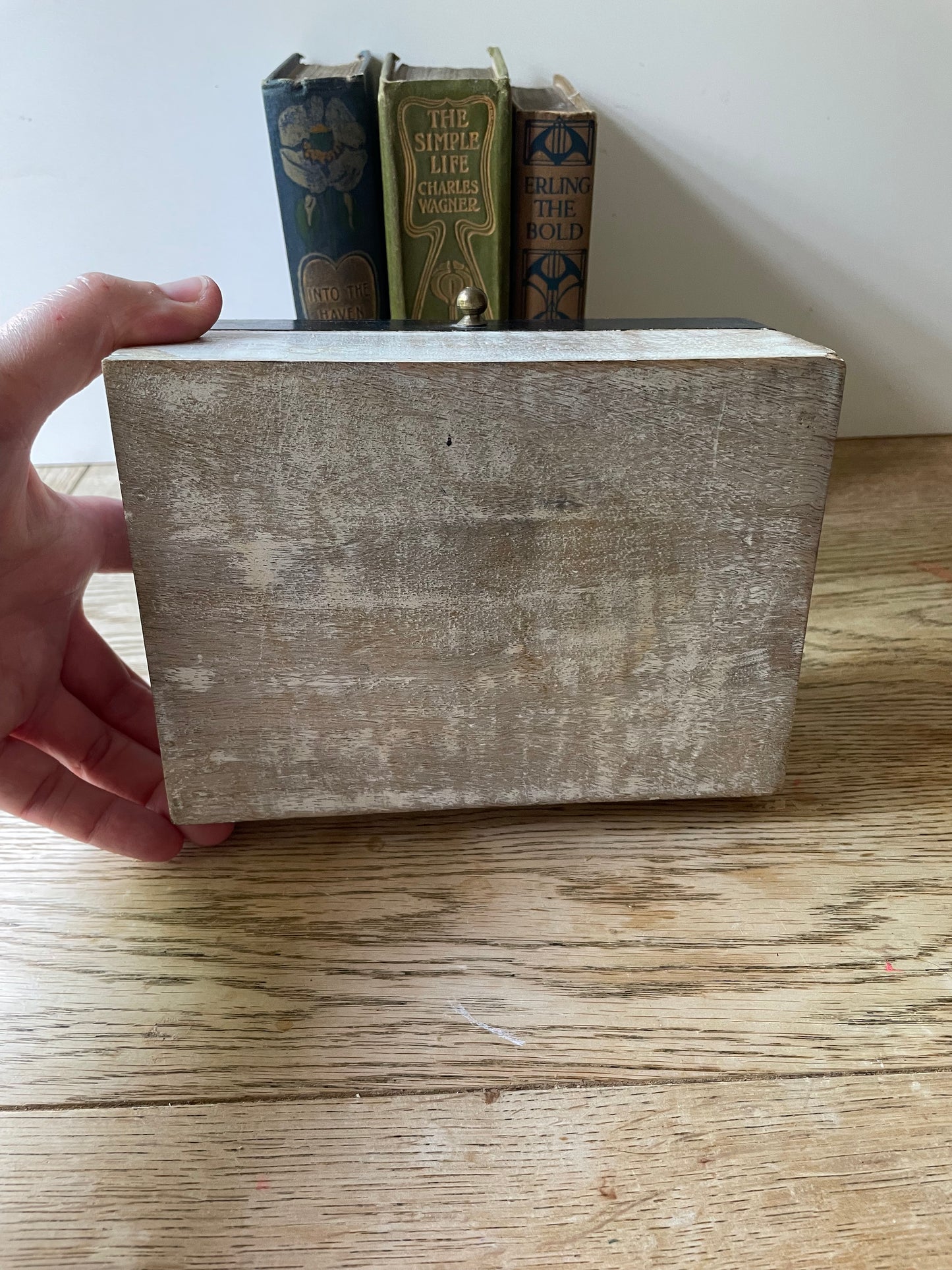 Decorative Keepsake Box Wooden Black White Storage Jewellery