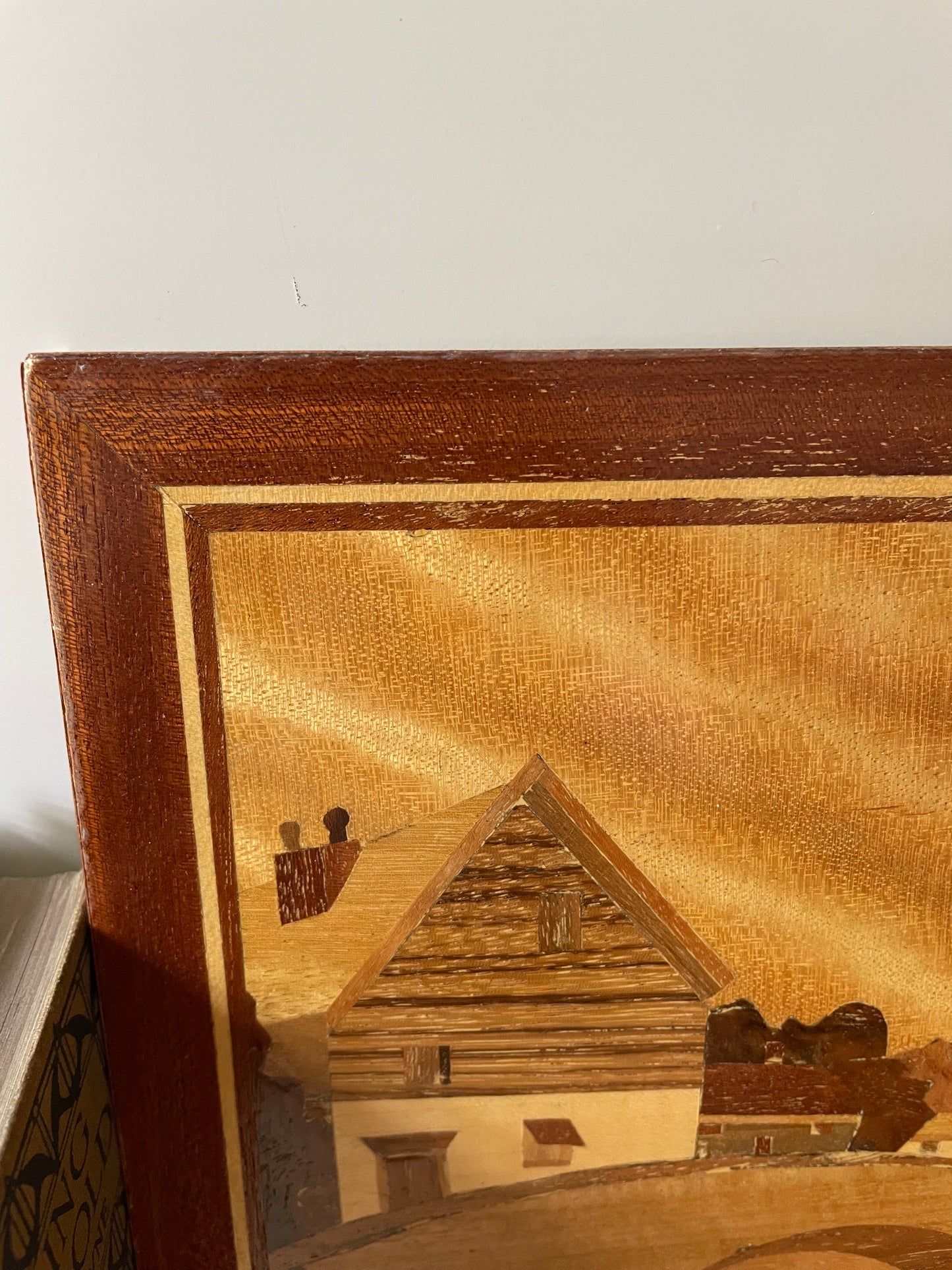 Still Waters Marquetry Picture Wooden Wall Hanging Country River Scene