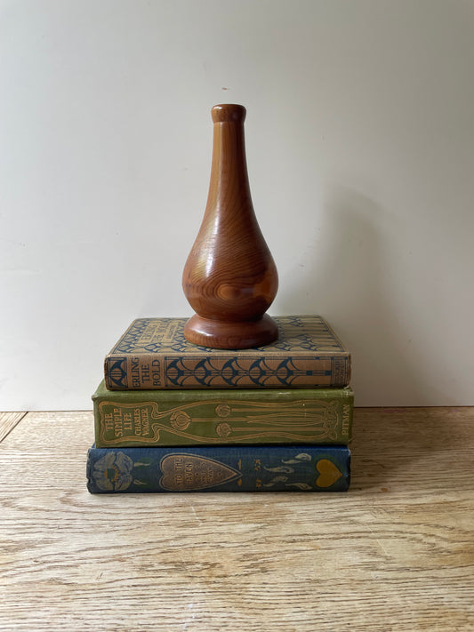 Hand turned Yew Wooden Bud Vase by Gordon Roper