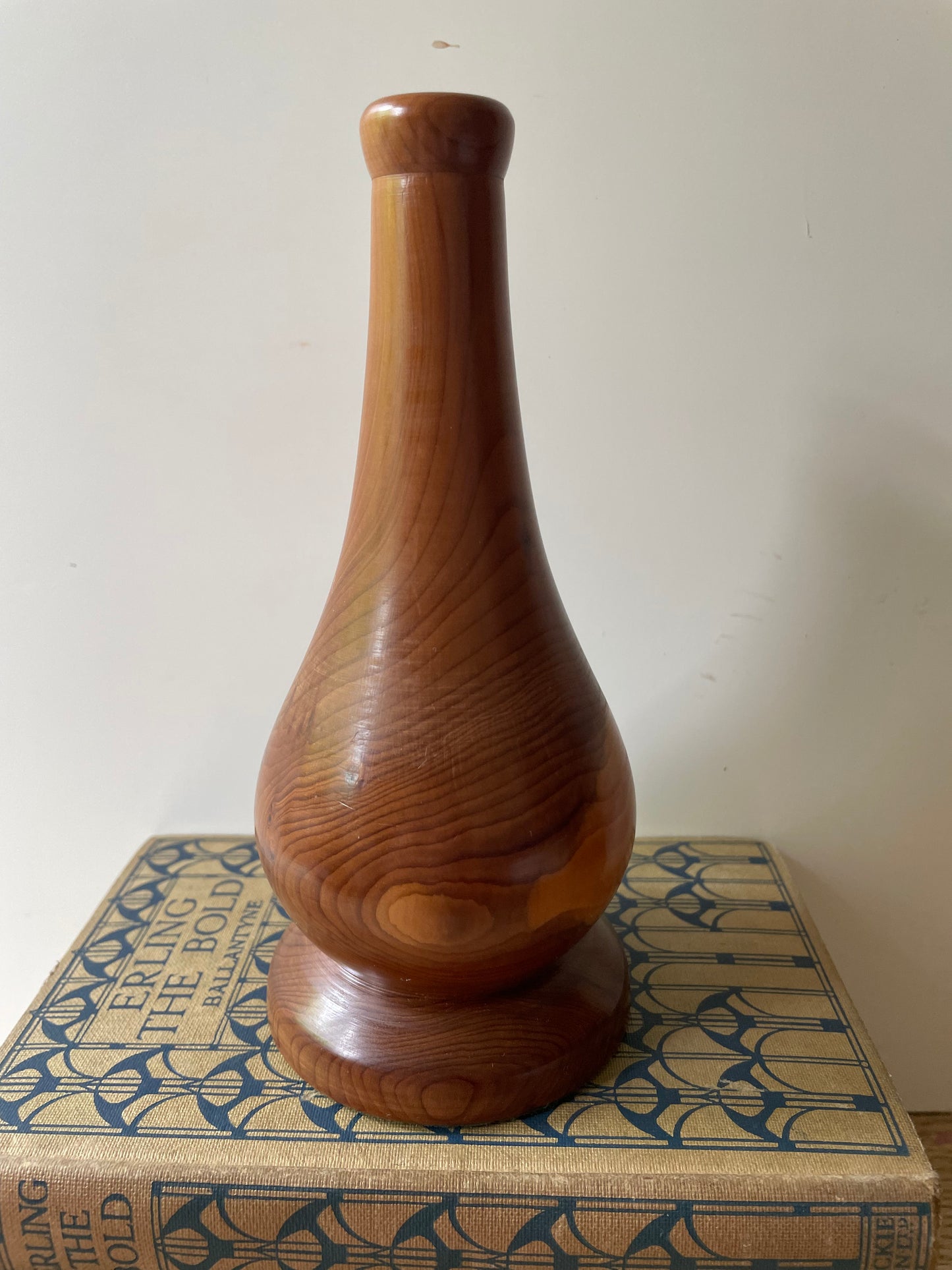 Hand turned Yew Wooden Bud Vase by Gordon Roper