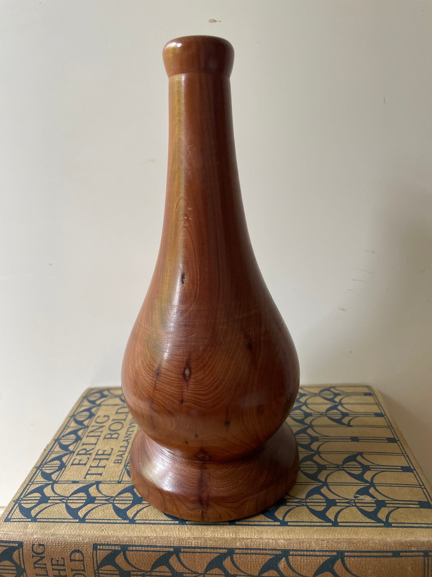 Hand turned Yew Wooden Bud Vase by Gordon Roper