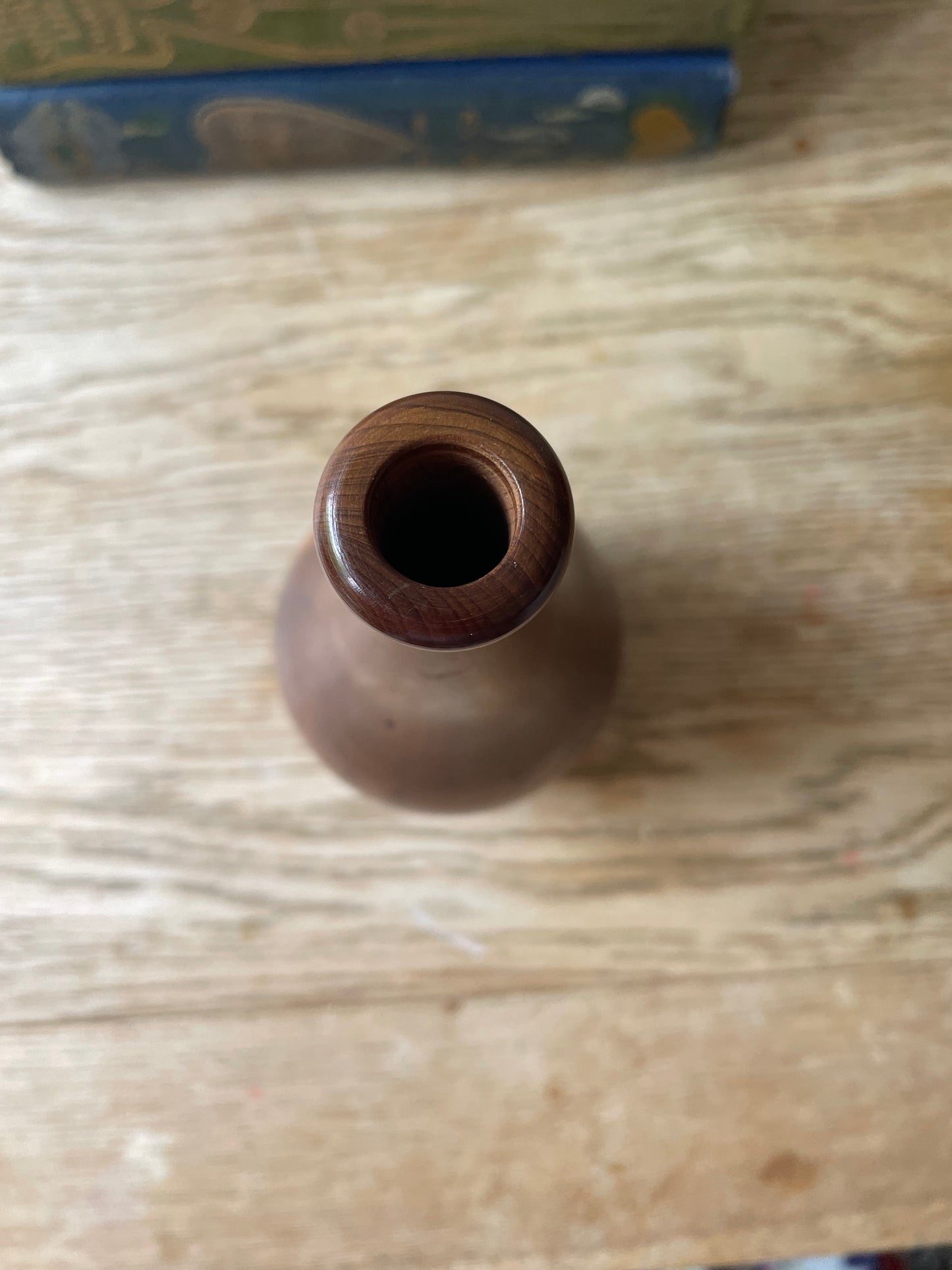 Hand turned Yew Wooden Bud Vase by Gordon Roper
