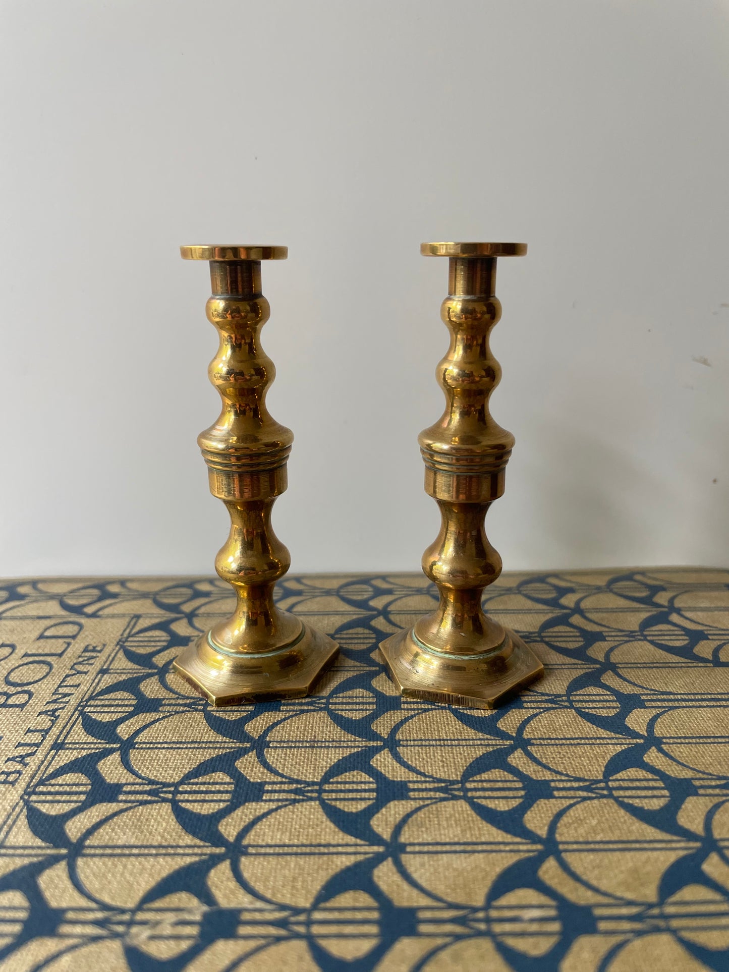Minature Brass Candlestick Pair
