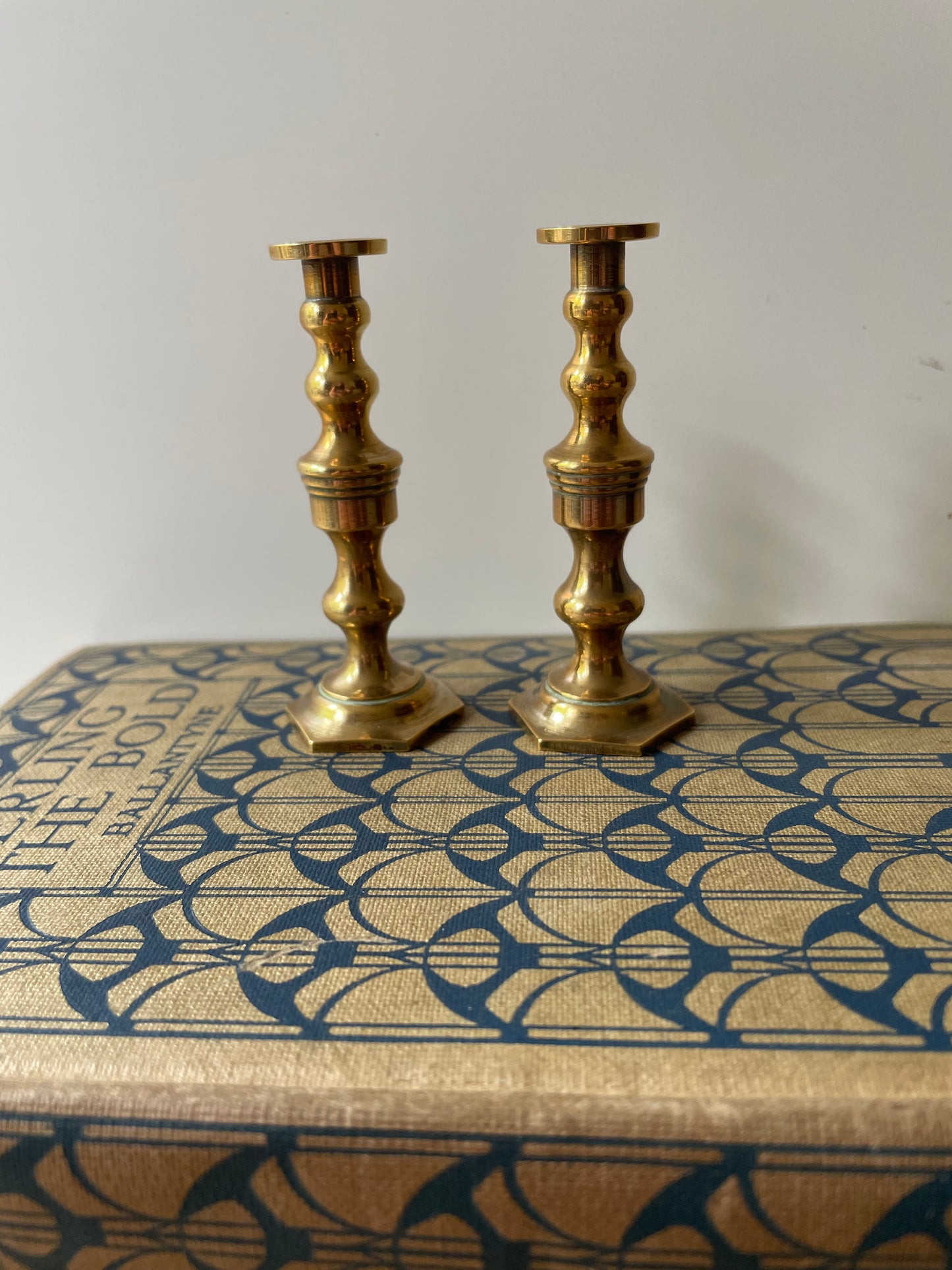 Minature Brass Candlestick Pair