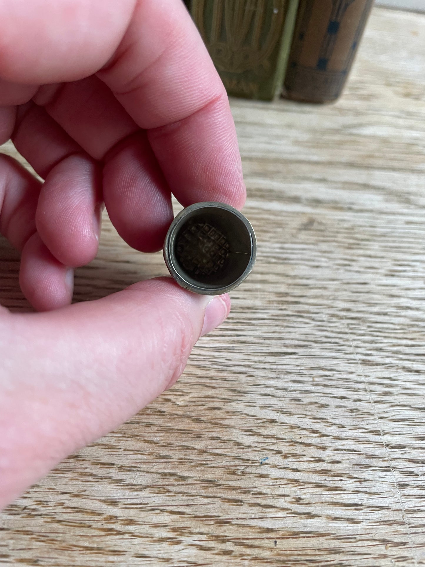 Vintage Abalone Shell & Mother of Pearl Thimble Flower Detail