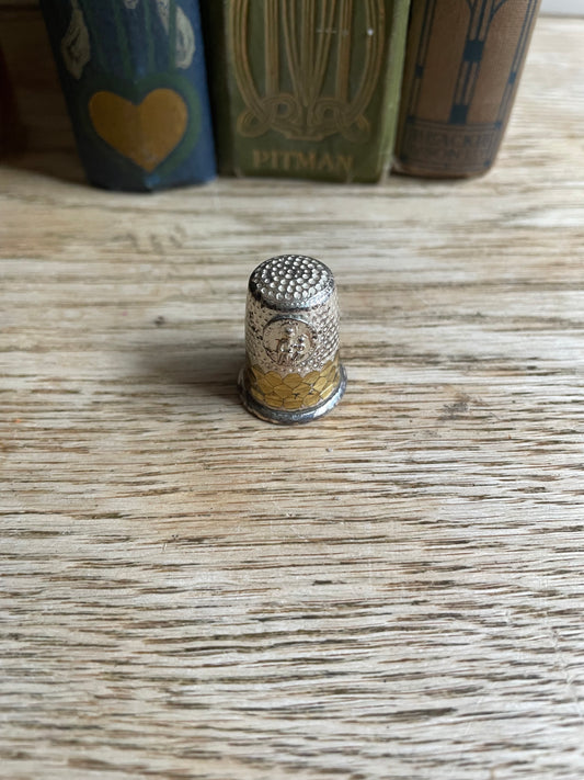 Religious Lourdes Silver Brass Metal Thimble