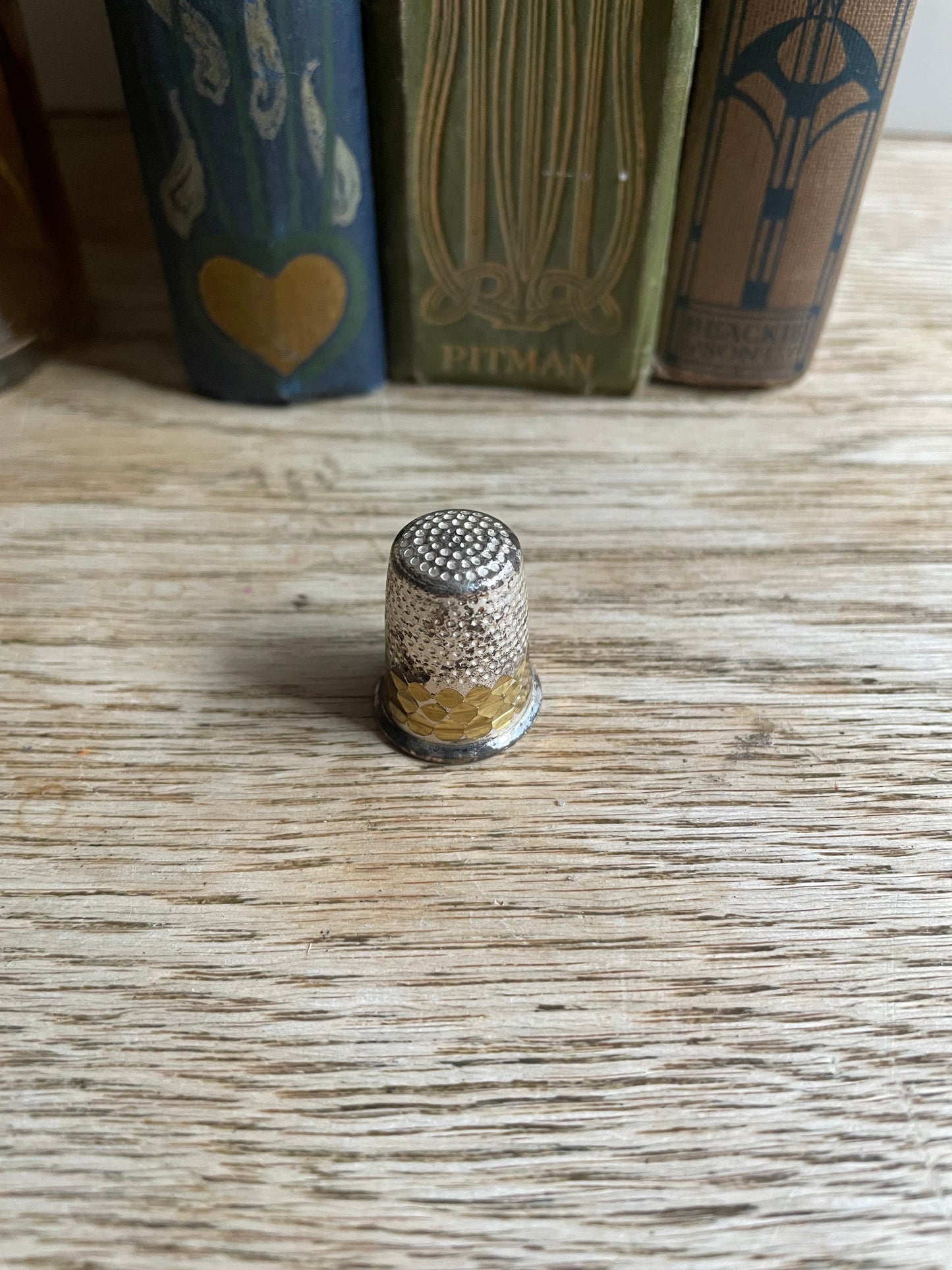 Religious Lourdes Silver Brass Metal Thimble