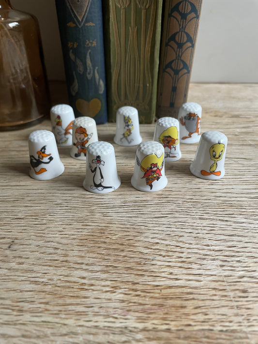 Looney Toons Warner Brothers Character Thimbles Set of 9