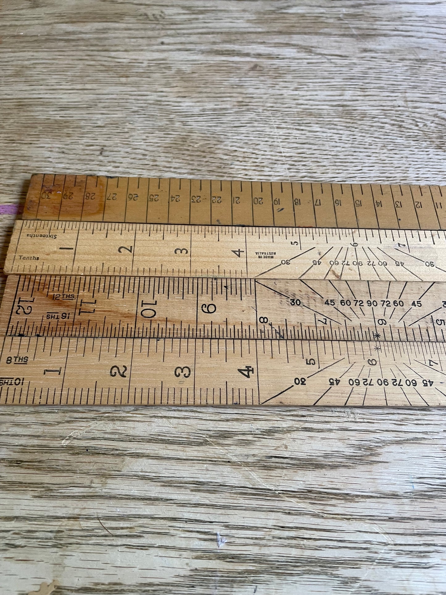 Vintage Wooden Rulers Set of 4 Craft Project