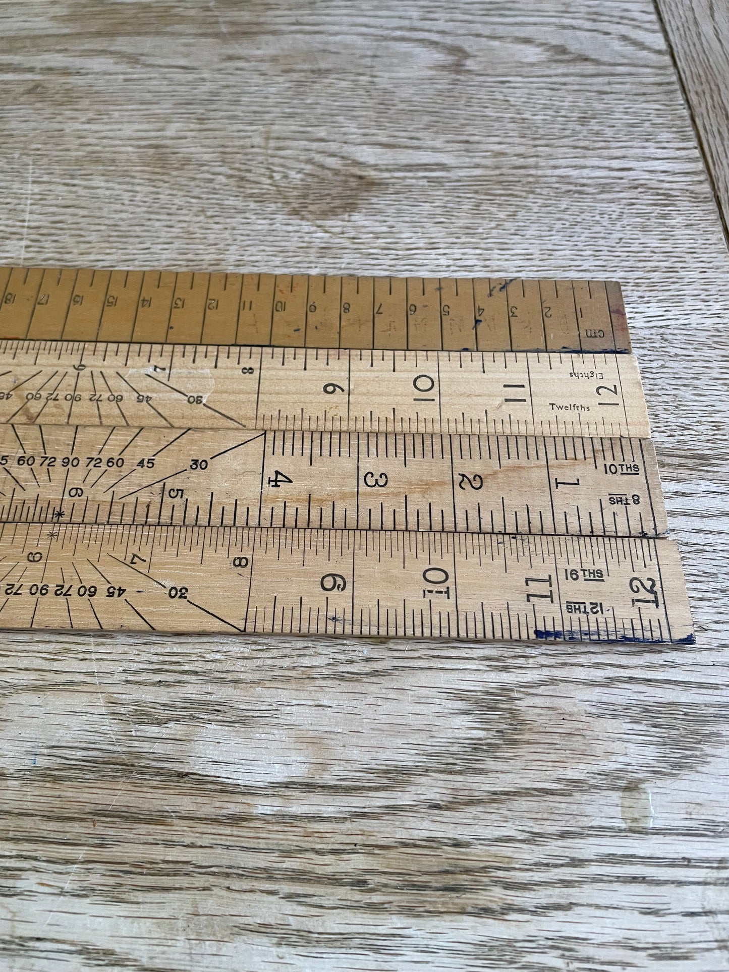 Vintage Wooden Rulers Set of 4 Craft Project