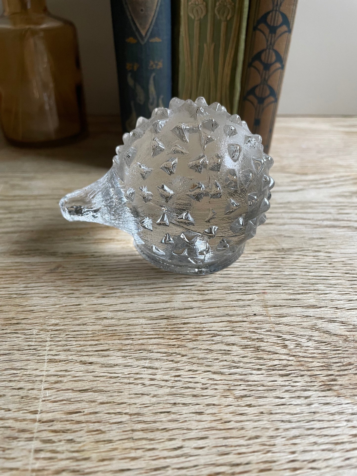 Pukeberg Swedish Art Glass Hedgehog Paperweight Vintage Glass