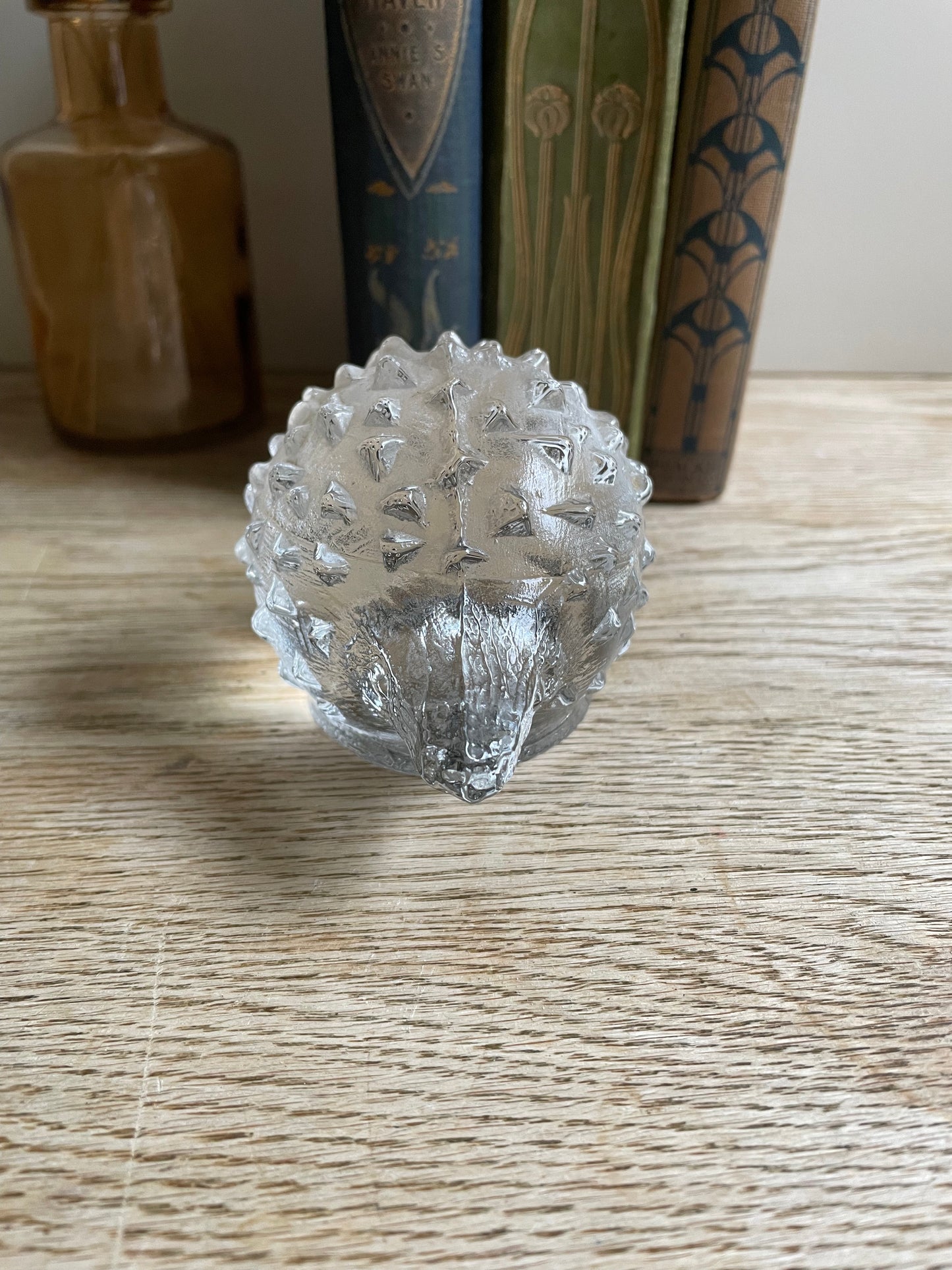 Pukeberg Swedish Art Glass Hedgehog Paperweight Vintage Glass