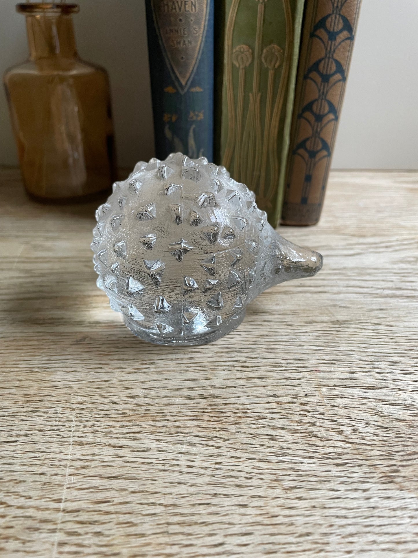 Pukeberg Swedish Art Glass Hedgehog Paperweight Vintage Glass