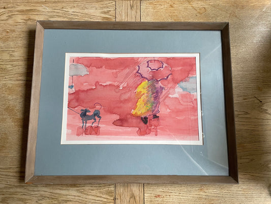 Original Signed Watercolour Framed by Terry Smith "Singing' In the Rain"