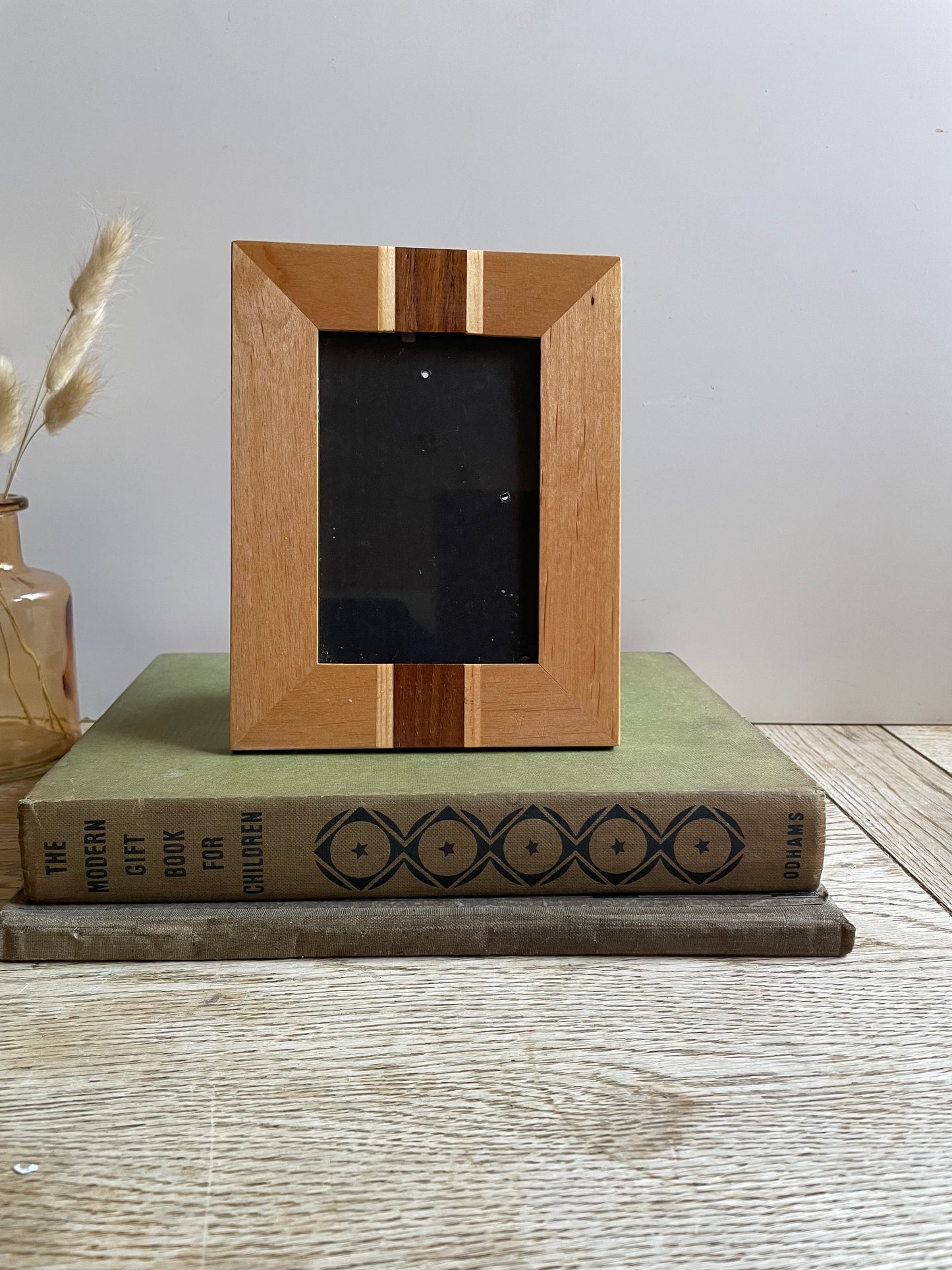 Handcrafted Wooden Picture Frame 2 Tone Inlay Small Photo 3 x 5"