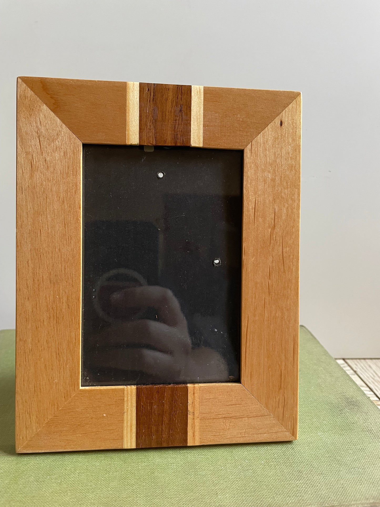 Handcrafted Wooden Picture Frame 2 Tone Inlay Small Photo 3 x 5"