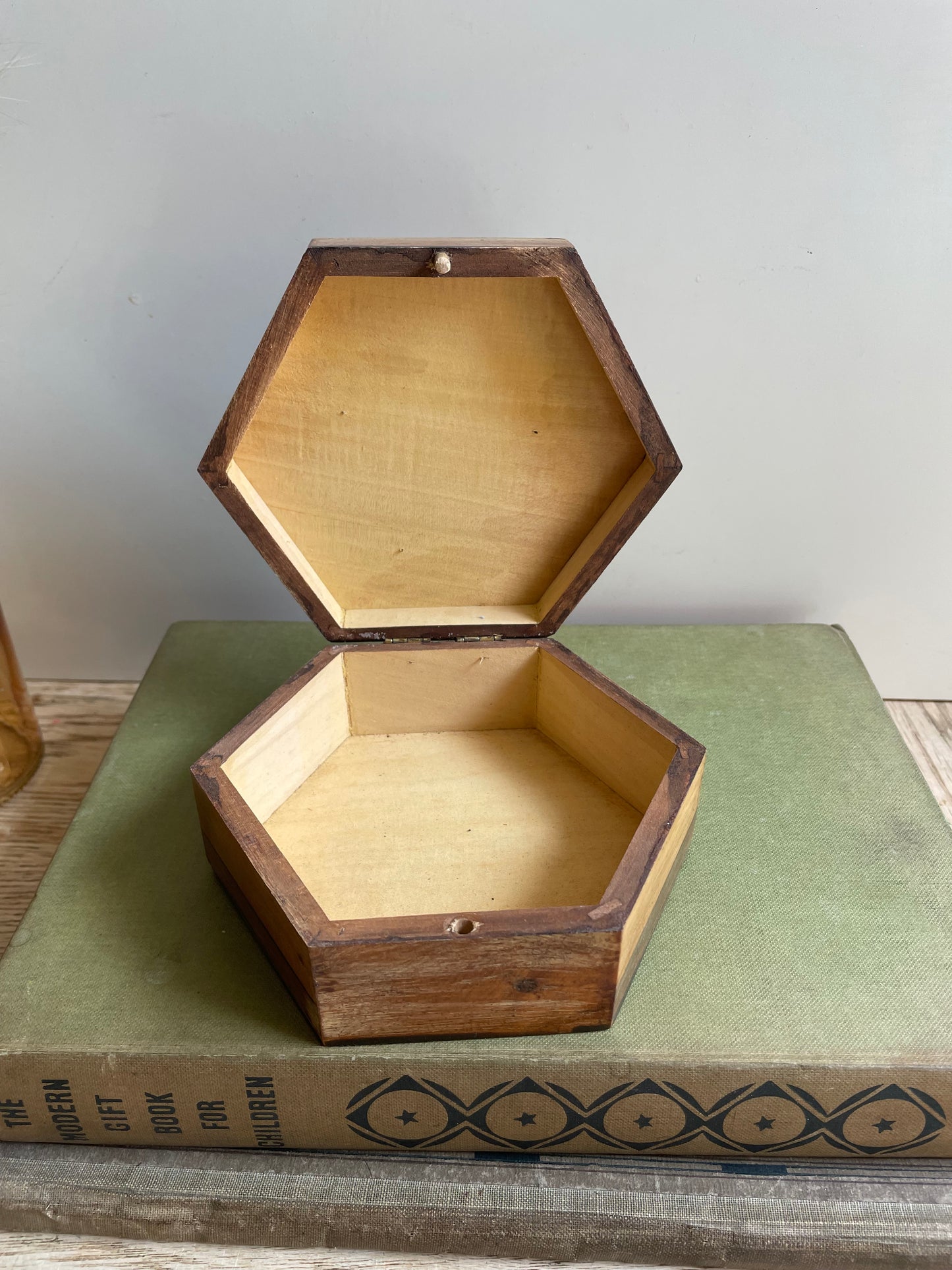 Vintage Carved Wooden Trinket Box