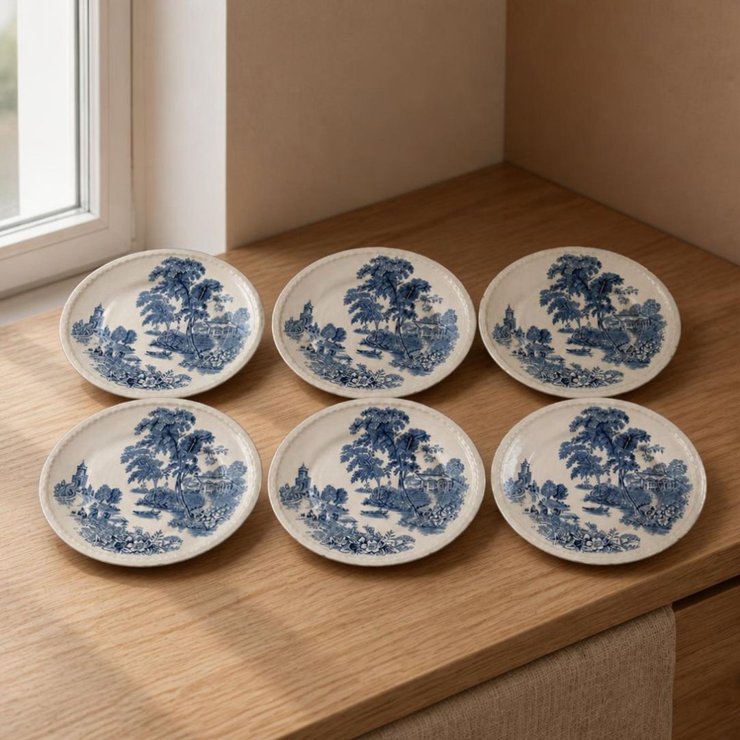 'The Ferry' Side Plates, Set of 6, Swinnertons