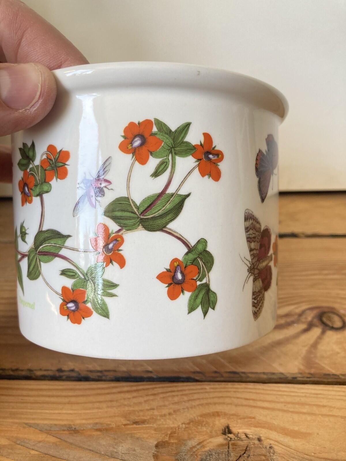 Vintage Portmerion Botanic Garden Scarlet Pimpernel Plant Pot 8.5cm tall