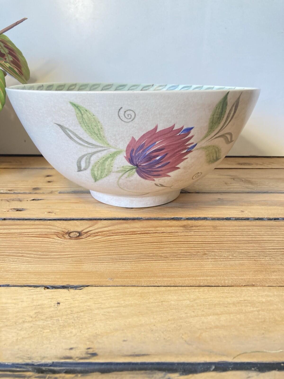 E Radford Pottery Bowl Hand Painted Floral Vintage Ceramic Dish