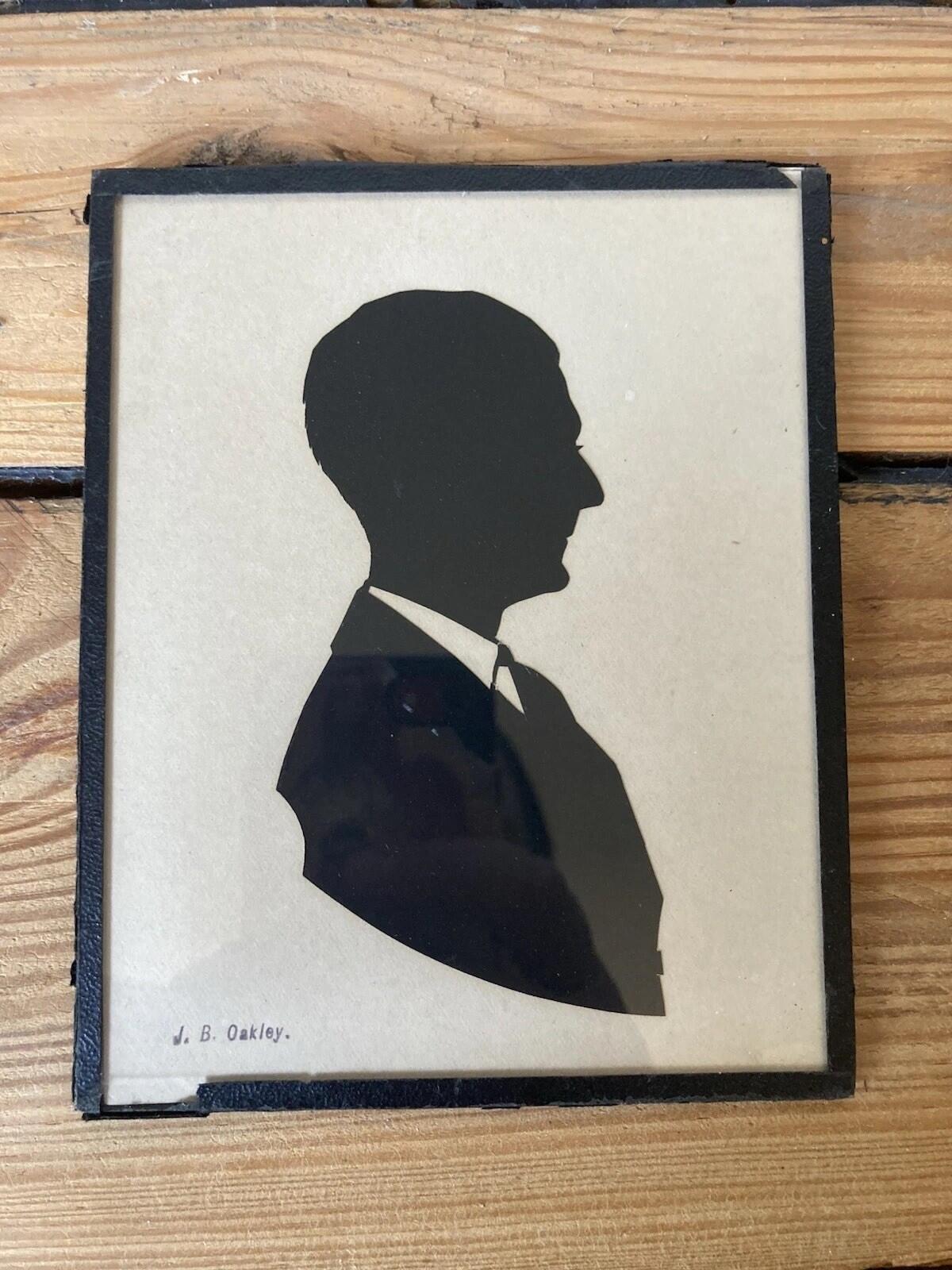 J B Oakley Silhouette Portrait Framed Hand Cut Profile Picture