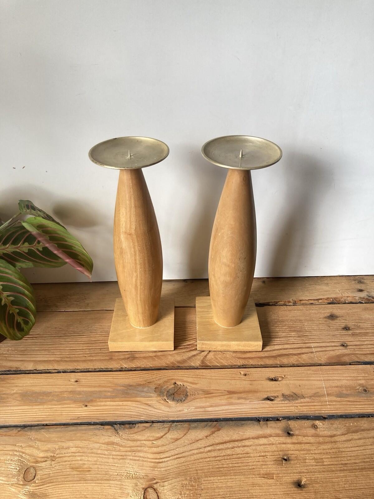 Pair Of Mid Century Modern Style Candlestick Holders