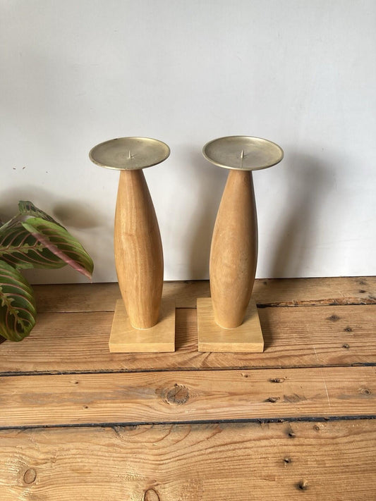 Pair Of Mid Century Modern Style Candlestick Holders