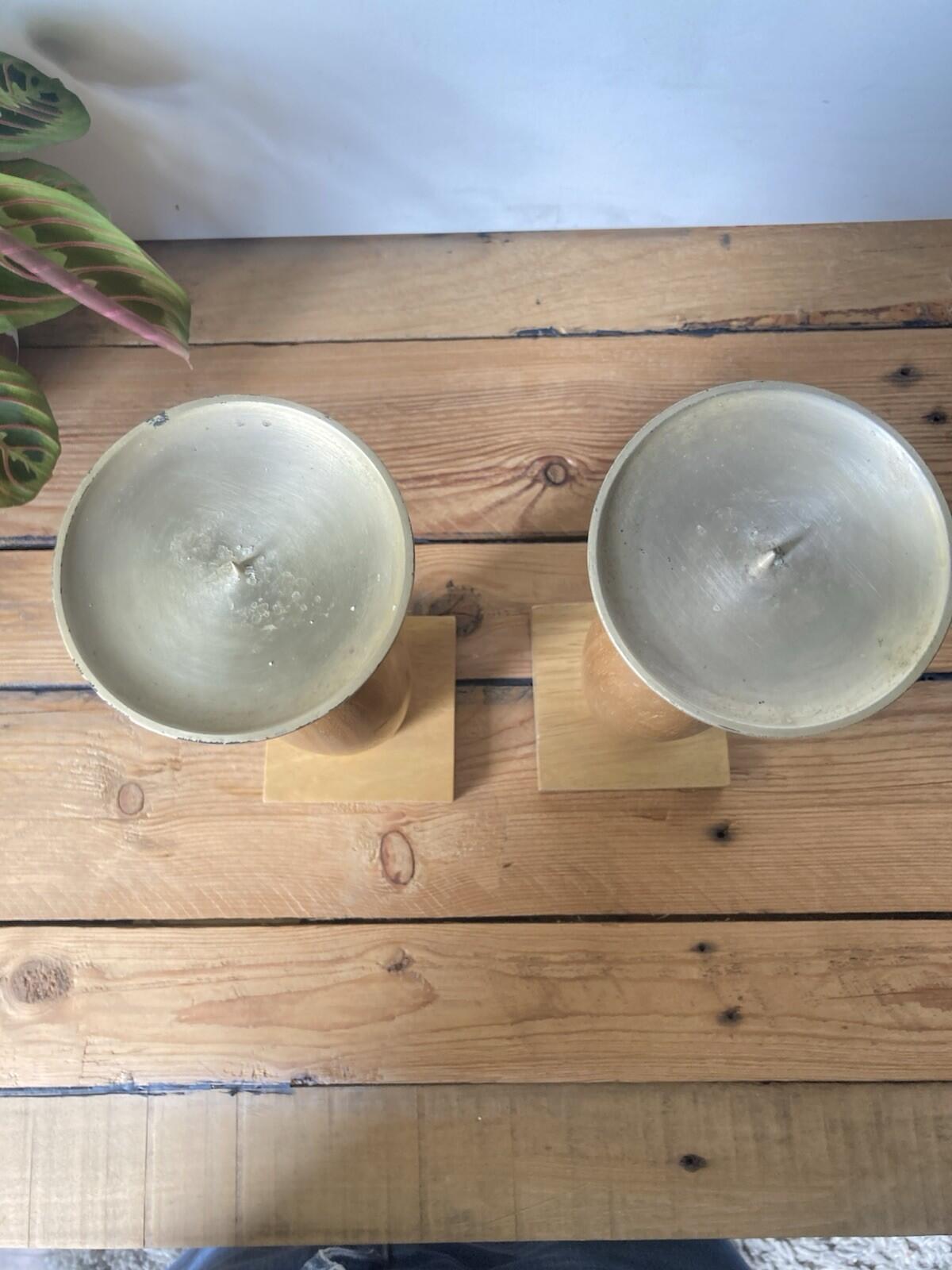 Pair Of Mid Century Modern Style Candlestick Holders