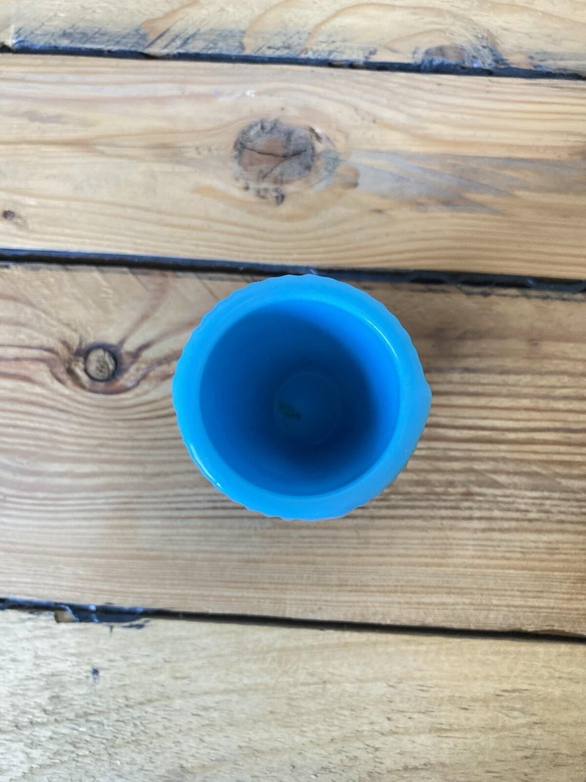 Portieux Vallerysthal Blue Glass Egg Cup Beggars Hand Toothpick Holder
